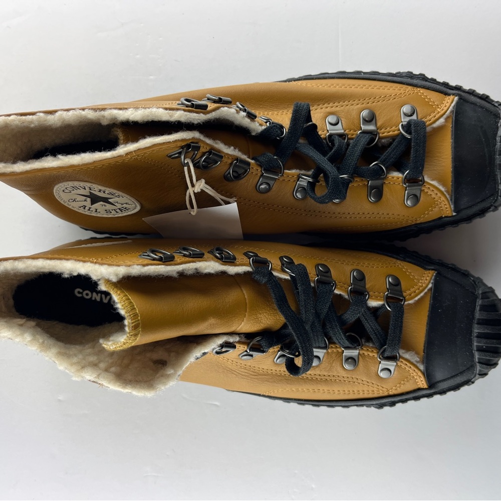 Converse Chuck 70 Bosey Hi Sneaker 168161C Wheat Leather Lined Mountain Custom - Picture 4 of 15